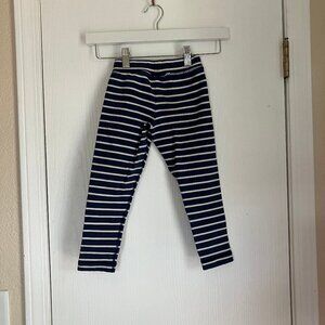 Hanna Andersson blue striped leggings, size 4
